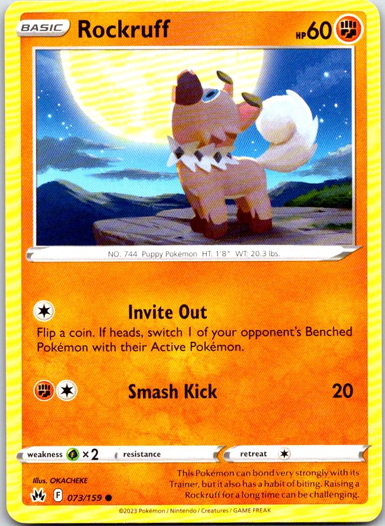 Rockruff - 073/159 - - CROWN ZENITH - Pokemon - Common | AA103-1