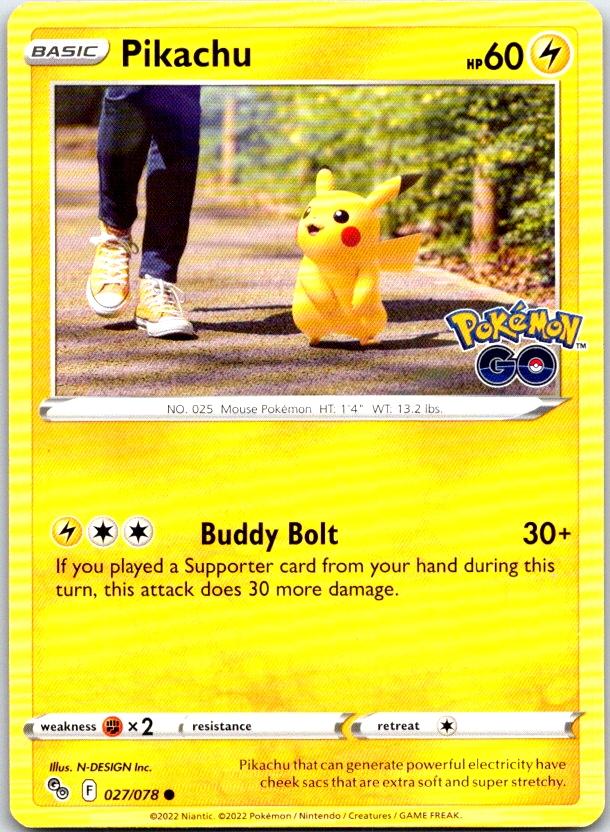 Pikachu - 027/078 - - POKEMON GO - Pokemon - Common | AC13-36