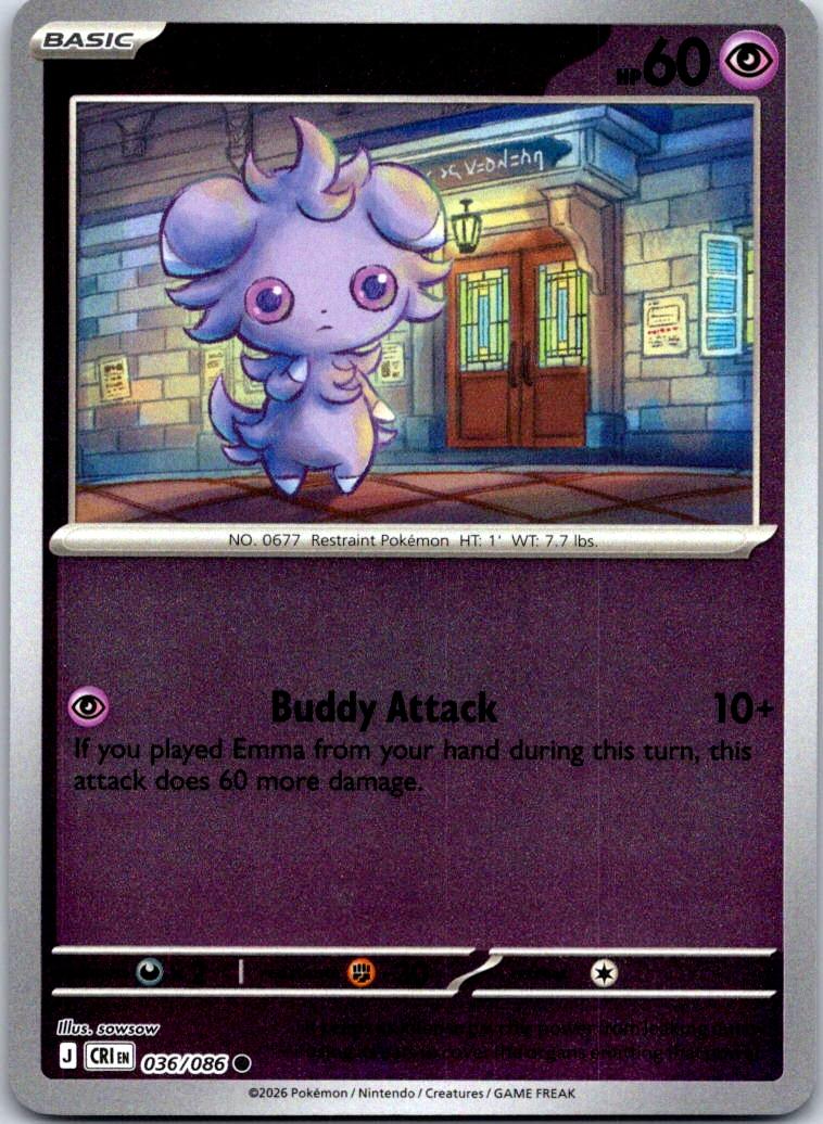 Espurr - 036/086 - Reverse Holo - CHAOS RISING - Pokemon - Common | AB01-43