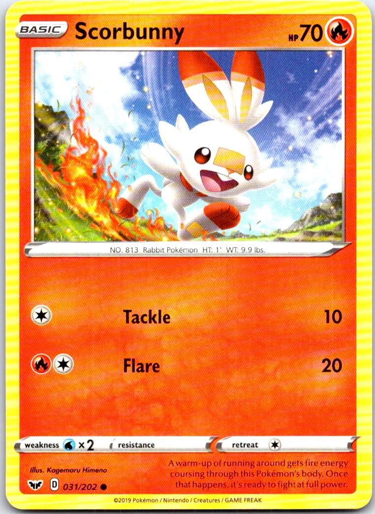 Scorbunny - 031/202 - - SWORD & SHIELD - Pokemon - Common | AB61-14