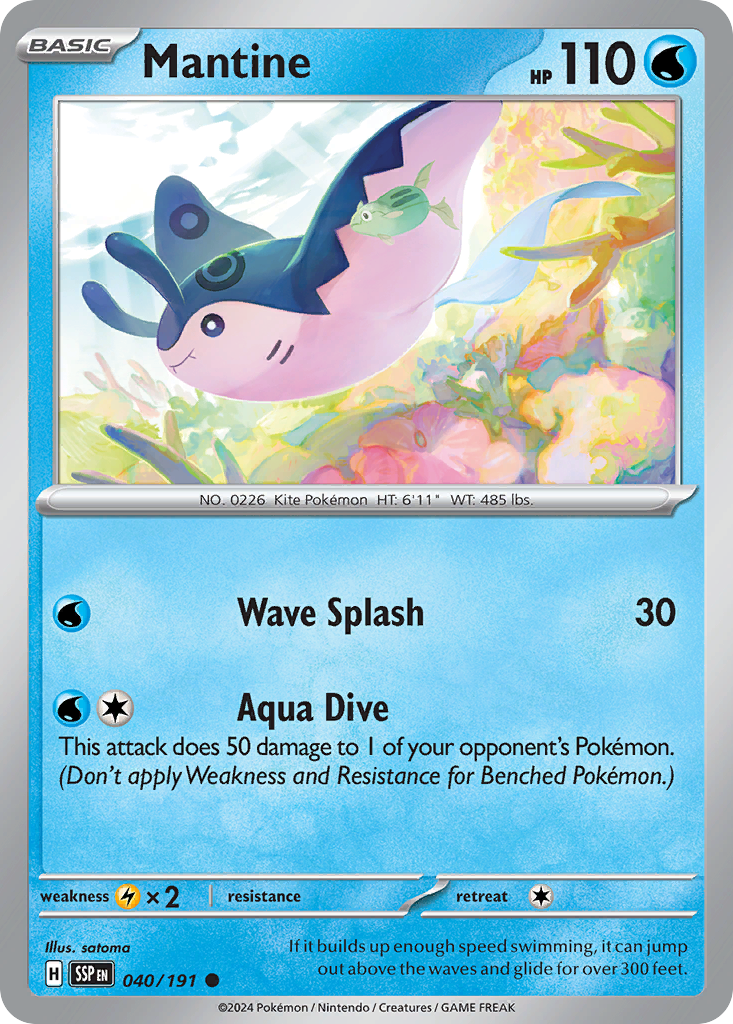 Mantine - 040/191 - - SURGING SPARKS - Pokemon - Common | AA48-17