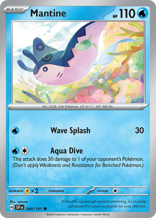 Mantine - 040/191 - - SURGING SPARKS - Pokemon - Common | AA48-17