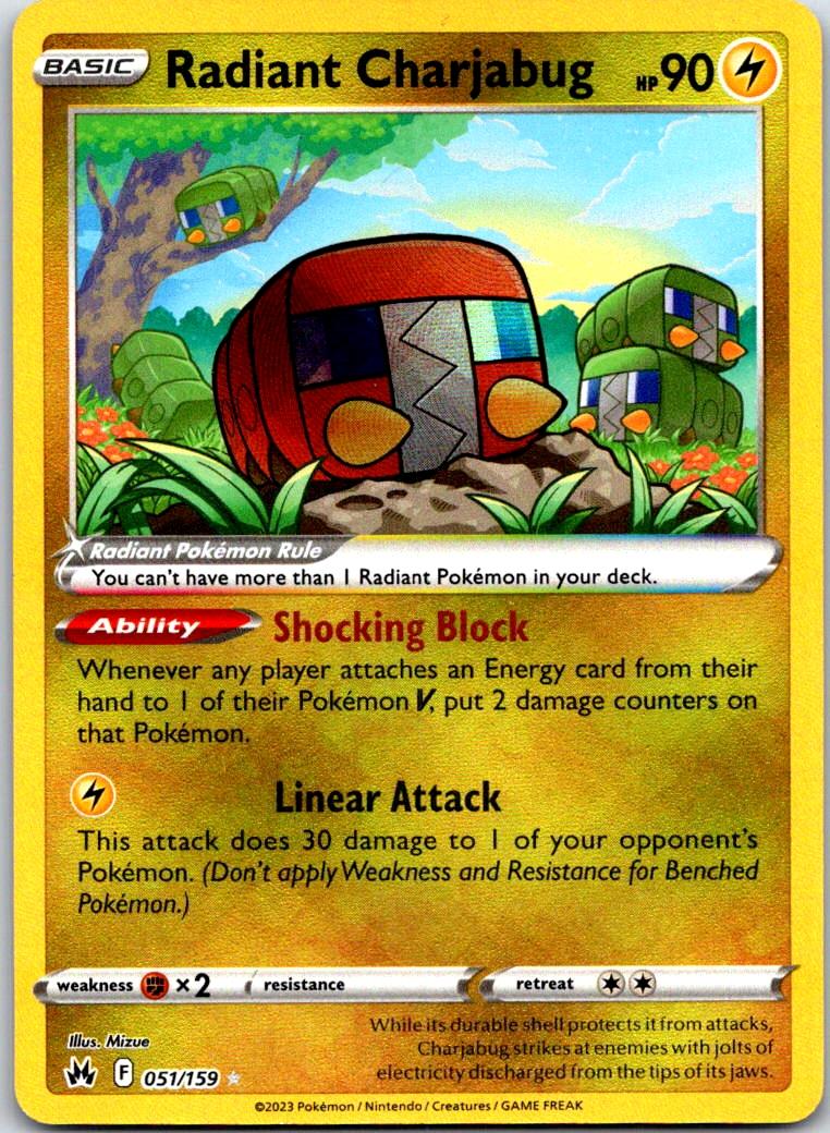 Radiant Charjabug - 051/159 - Holo - CROWN ZENITH - Pokemon - Radiant | AA119-25