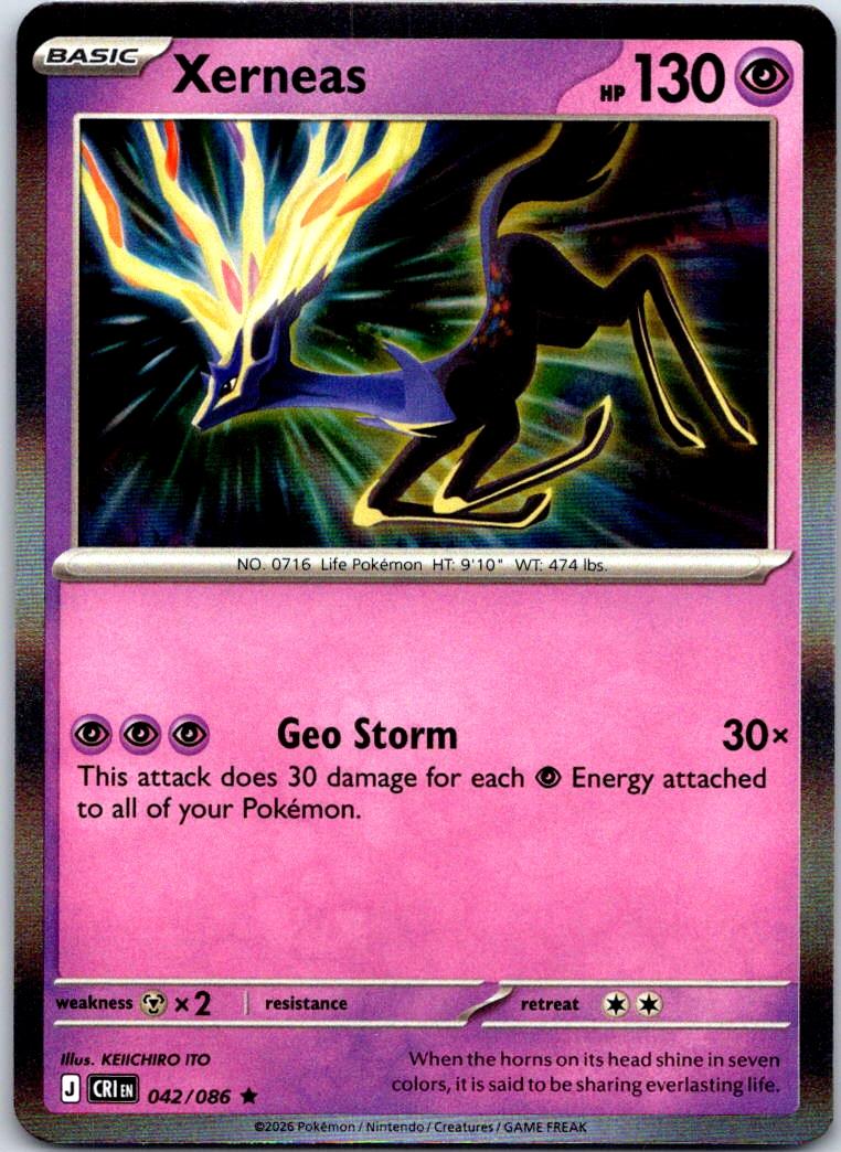 Xerneas - 042/086 - Holo - CHAOS RISING - Pokemon - Rare | AB06-10