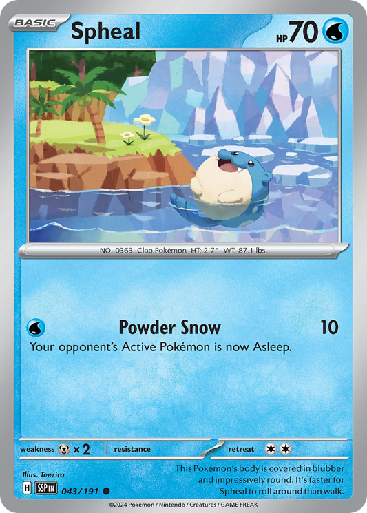 Spheal - 043/191 - - SURGING SPARKS - Pokemon - Common | AA09-31