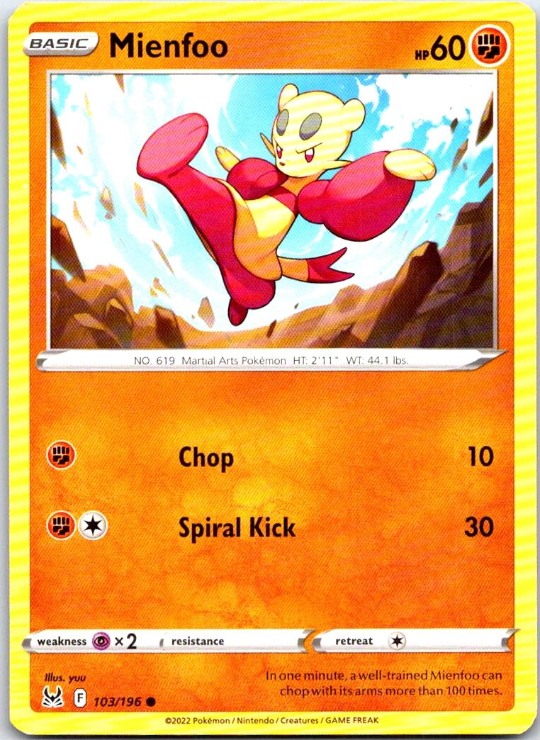 Mienfoo - 103/196 - - LOST ORIGIN - Pokemon - Common | AB28-50