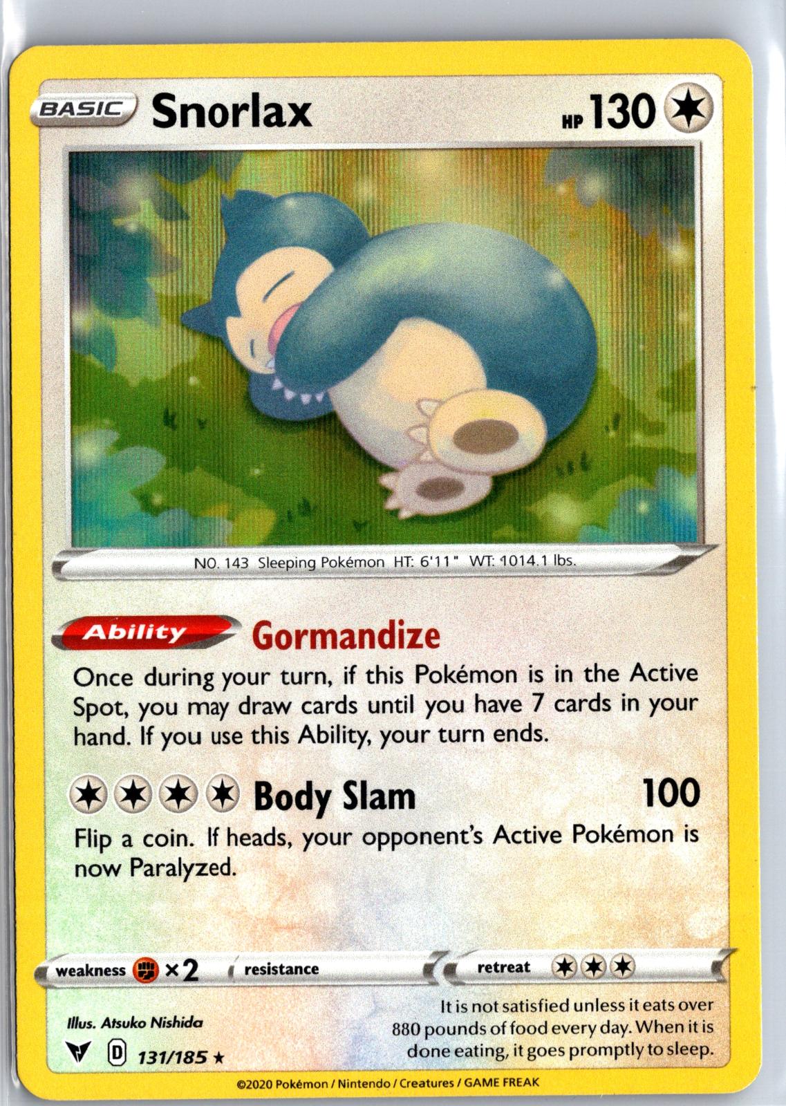 Snorlax - 131/185 - Holo - VIVID VOLTAGE - Pokemon - Rare | AB05-56