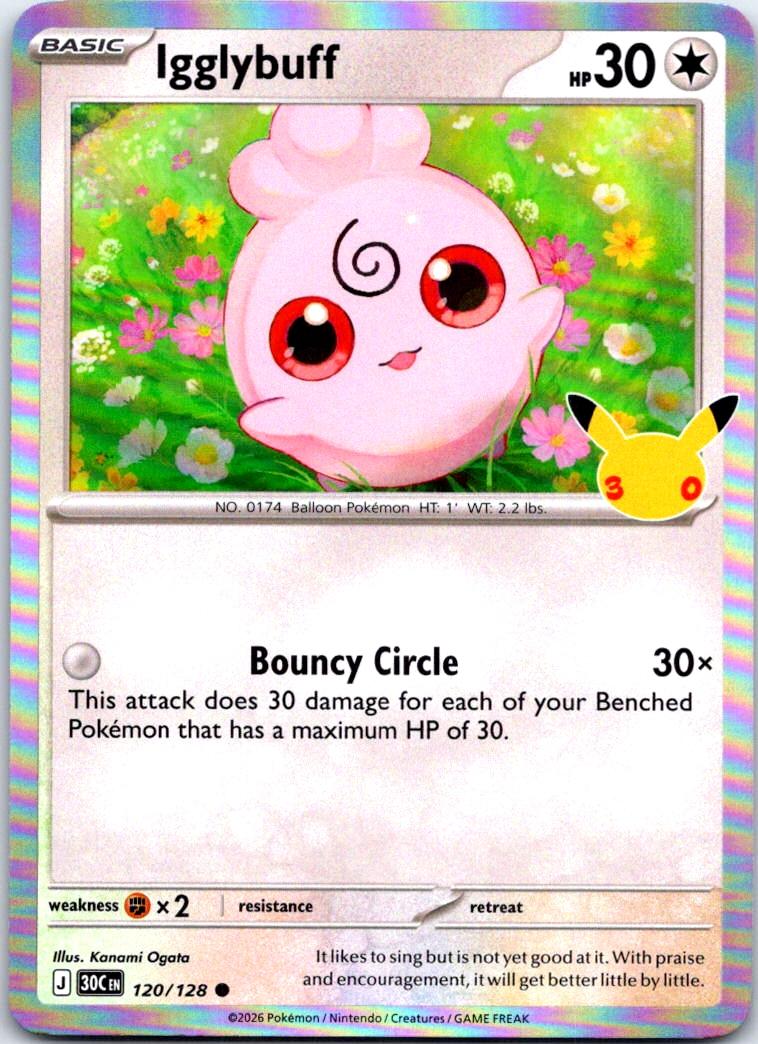 Igglybuff - 120/128 - Holo - ME: 30TH CELEBRATION - Pokemon - | AB31-42