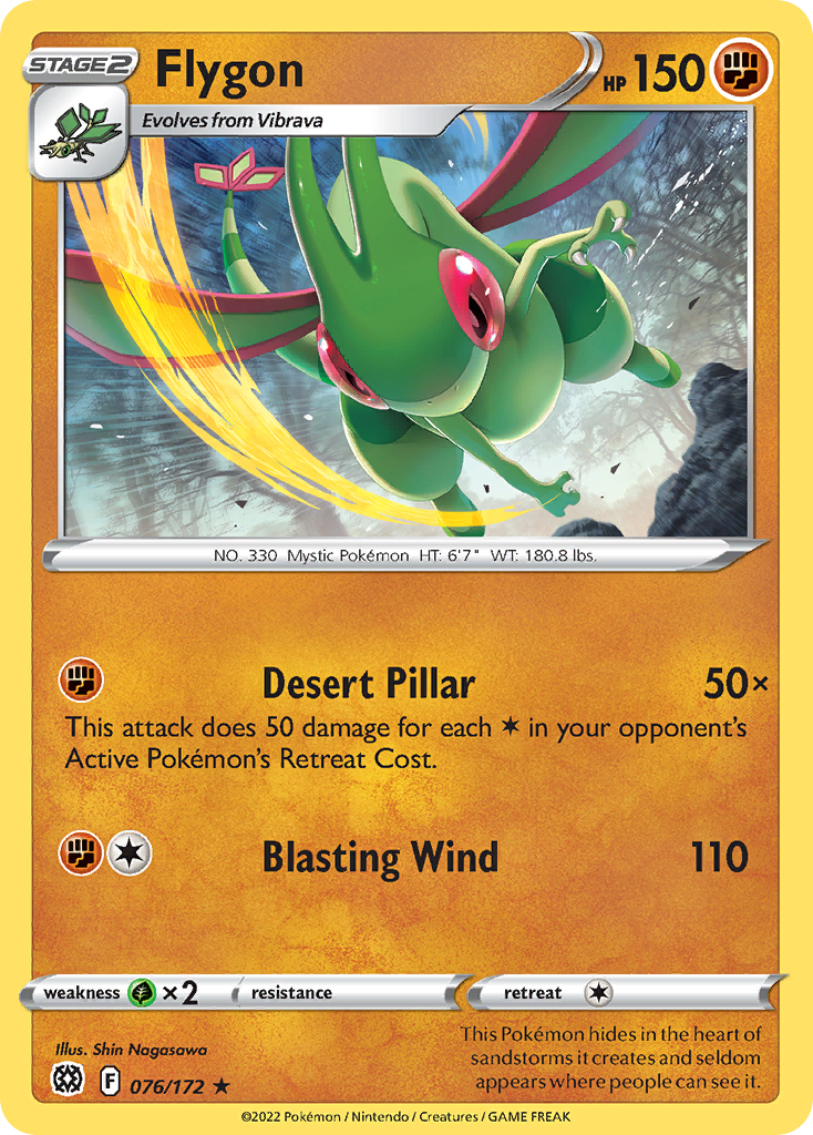 Flygon - 076/172 - - BRILLIANT STARS - Pokemon - Rare | AA66-33