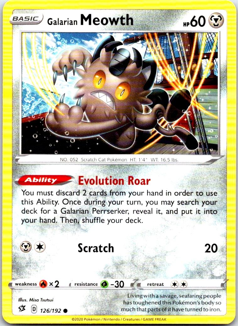 Galarian Meowth - 126/192 - - REBEL CLASH - Pokemon - Common | AB75-22