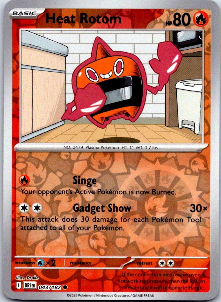 Heat Rotom - 043/182 - Reverse Holo - DESTINED RIVALS - Pokemon - | AA123-27