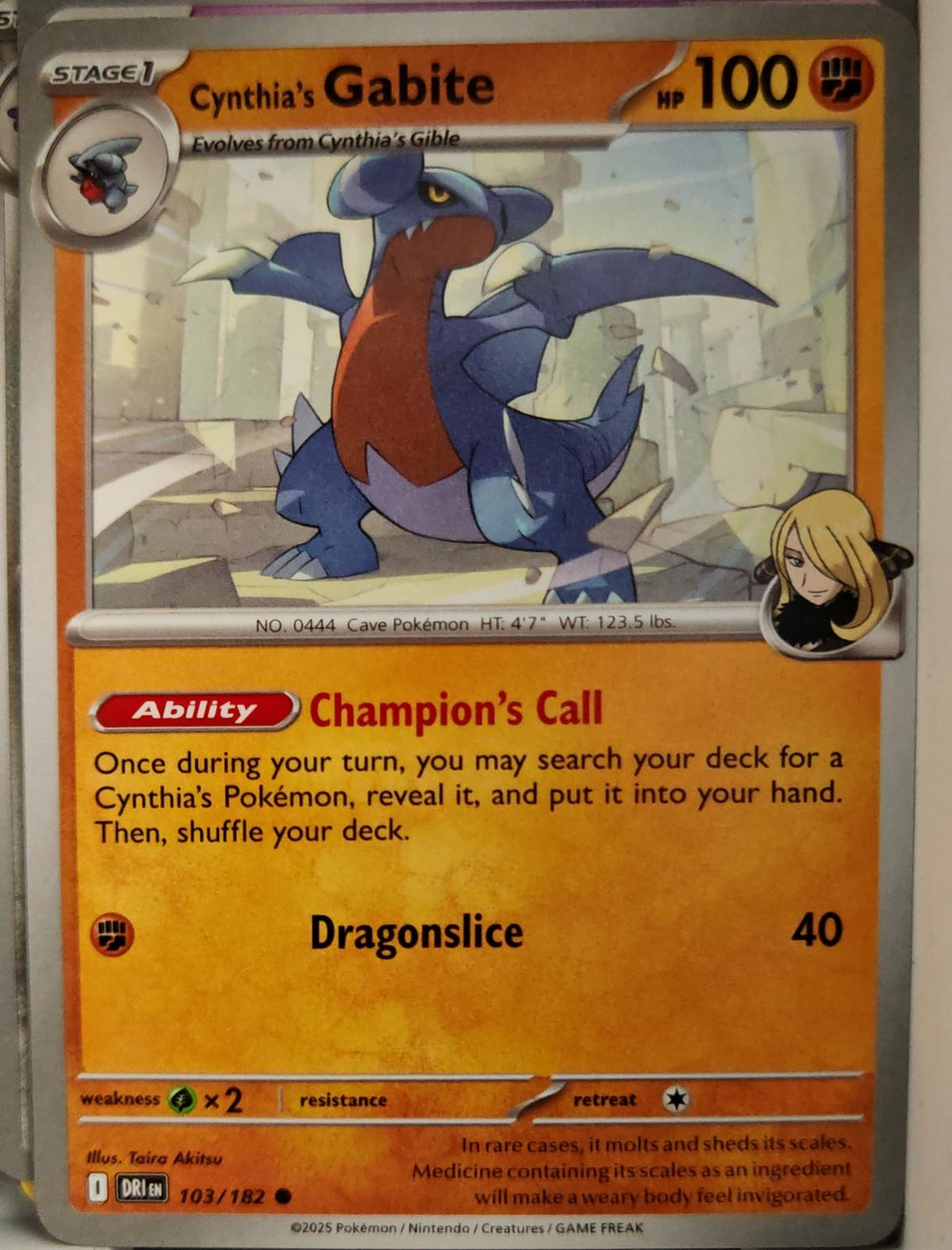 Cynthia's Gabite - 103/182 - - DESTINED RIVALS - Pokemon - Common | AA12-21