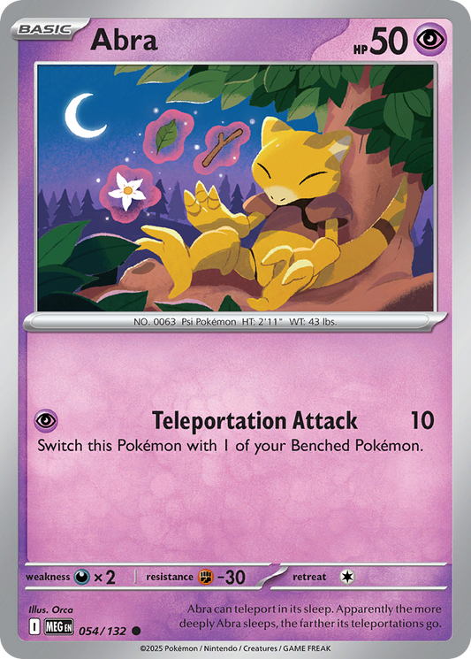 Abra - 054/132 - - MEGA EVOLUTION - Pokemon - Common | AA39-40