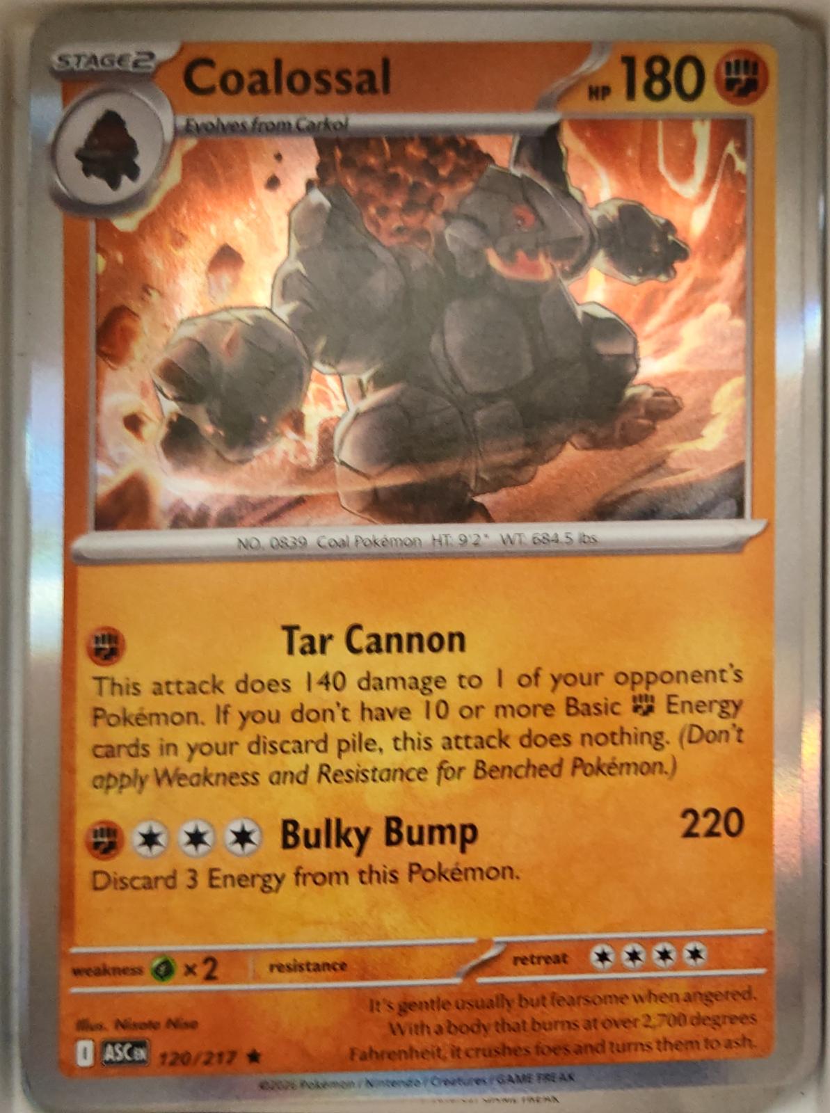 Coalossal - 120/217 - Holo - ASCENDED HEROES - Pokemon - Rare | AA13-12