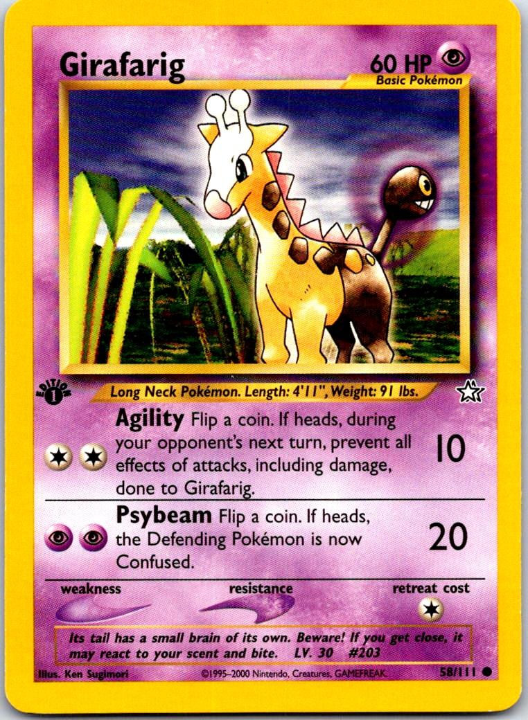 Girafarig - 58/111 - 1st Edition - NEO GENESIS - Pokemon - Common | AB12-35