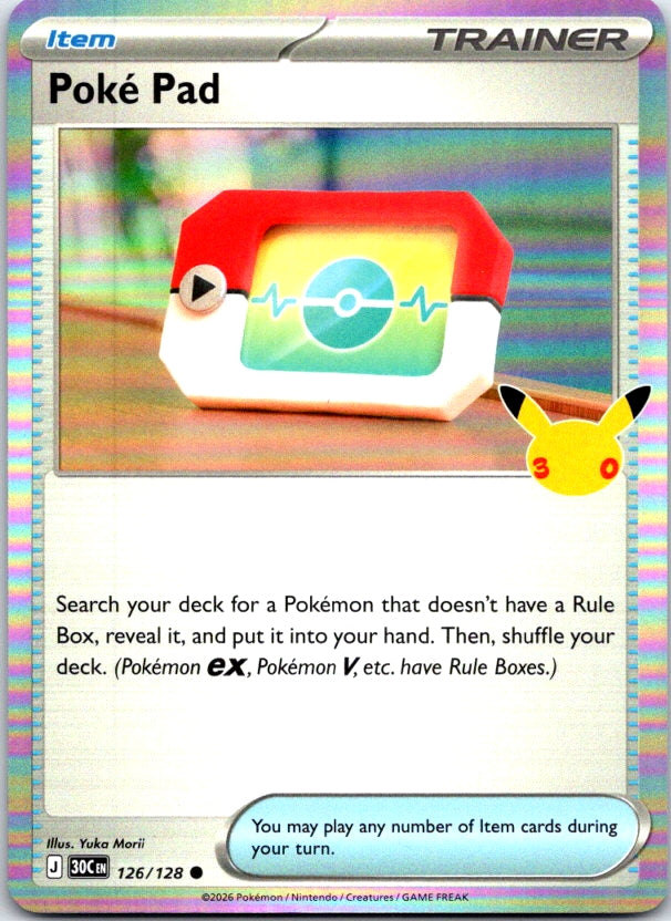 Poke Pad - 126/128 - Holo - ME: 30TH CELEBRATION - Pokemon - Common | AC21-41