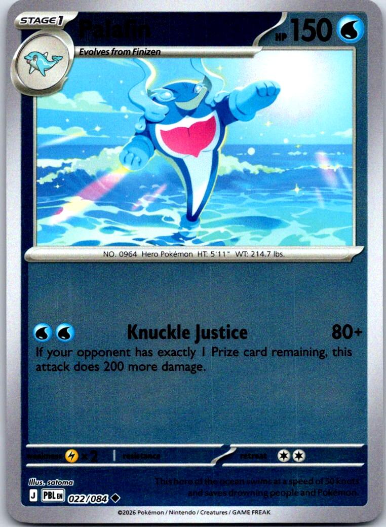 Palafin - 022/084 - Reverse Holo - PITCH BLACK - Pokemon - Uncommon | AA124-32