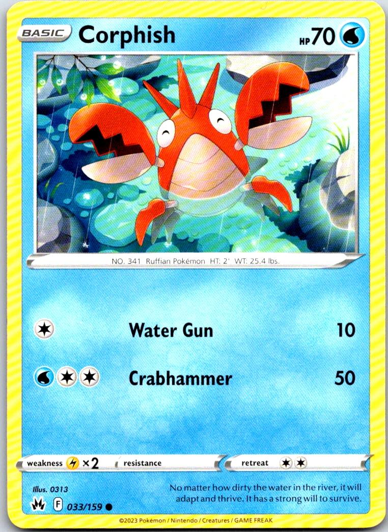 Corphish - 033/159 - - CROWN ZENITH - Pokemon - Common | AA101-5