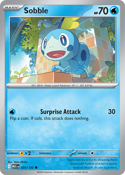 Sobble - 039/132 - Reverse Holo - MEGA EVOLUTION - Pokemon - Common | AA18-93