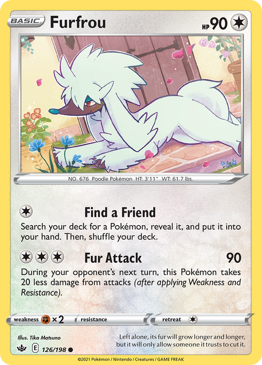 Furfrou - 126/198 - - CHILLING REIGN - Pokemon - Common | AA58-31