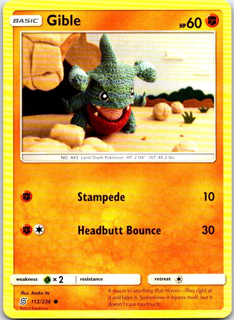 Gible - 112/236 - - UNIFIED MINDS - Pokemon - Common | AB33-3