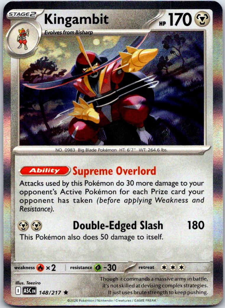 Kingambit - 148/217 - Holo - ASCENDED HEROES - Pokemon - Rare | AA122-45