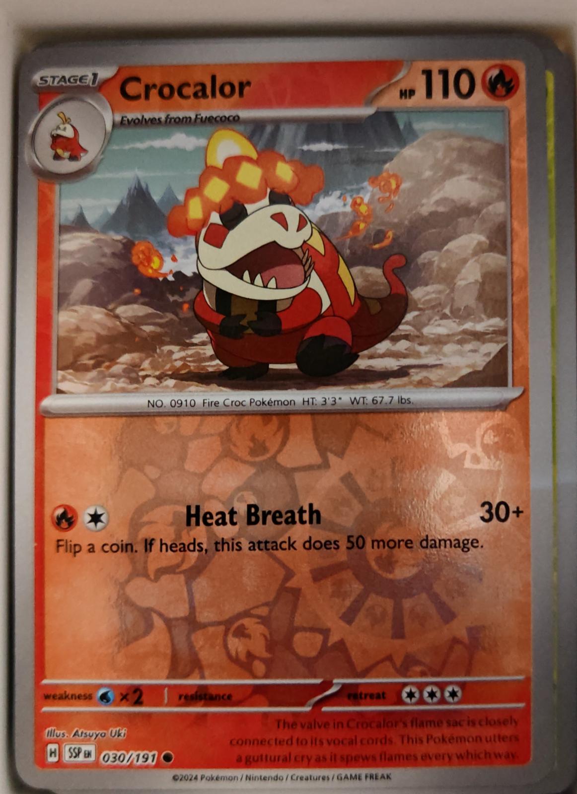 Crocalor - 030/191 - Reverse Holo - SURGING SPARKS - Pokemon - Common | AA20-26