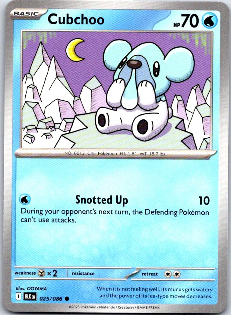 Cubchoo - 025/086 - - BLACK BOLT - Pokemon - Common | AA107-5