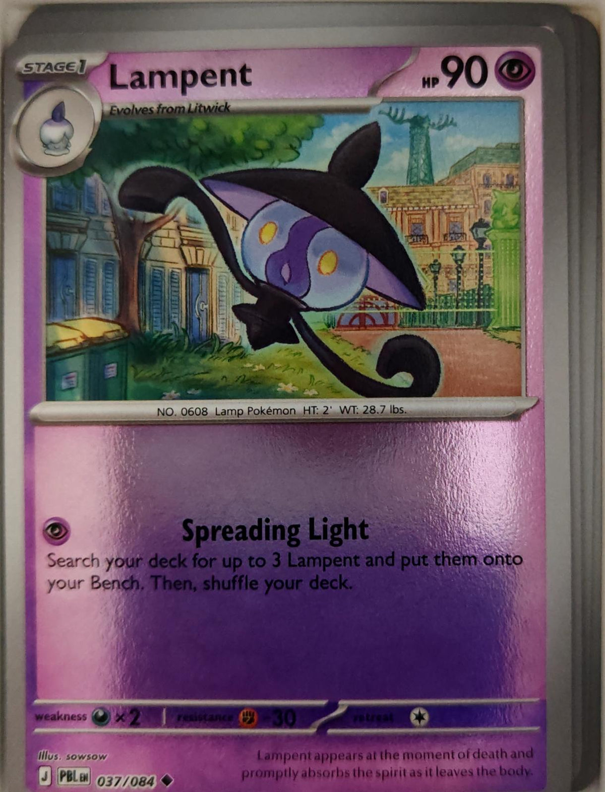 Lampent - 037/084 - Reverse Holo - PITCH BLACK - Pokemon - Uncommon | AA26-7