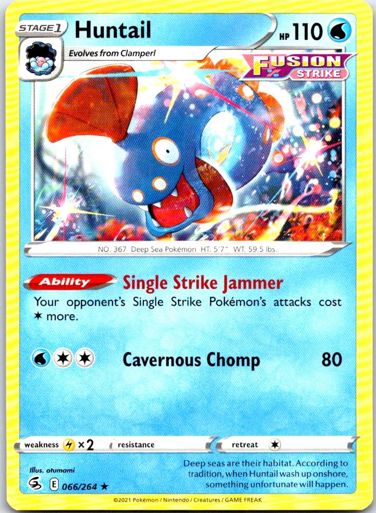 Huntail - 066/264 - - FUSION STRIKE - Pokemon - Rare | AB33-31