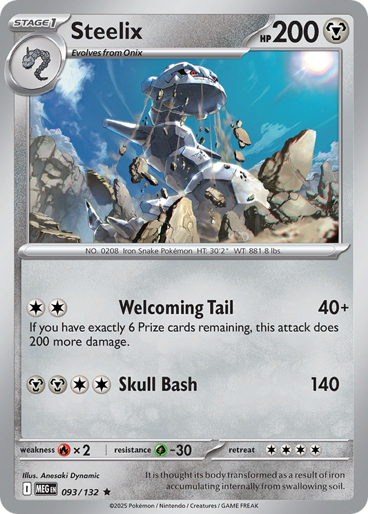 Steelix - 093/132 - Holo - MEGA EVOLUTION - Pokemon - Rare | AA06-48