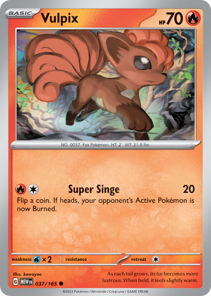 Vulpix - 037/165 - - 151 - Pokemon - Common | AA74-40