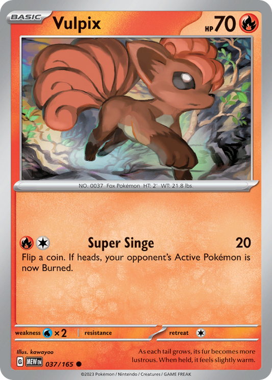 Vulpix - 037/165 - - 151 - Pokemon - Common | AA74-40