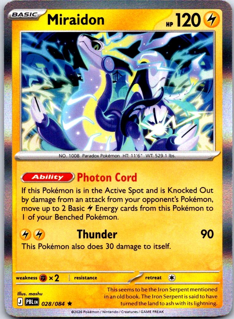 Miraidon - 028/084 - Holo - PITCH BLACK - Pokemon - Rare | AA122-9
