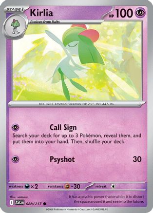 Kirlia - 088/217 - - ASCENDED HEROES - Pokemon - Common | AA11-60
