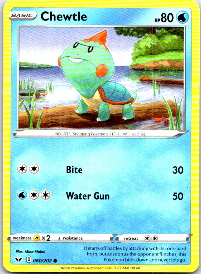 Chewtle - 060/202 - - SWORD & SHIELD - Pokemon - Common | AB85-33
