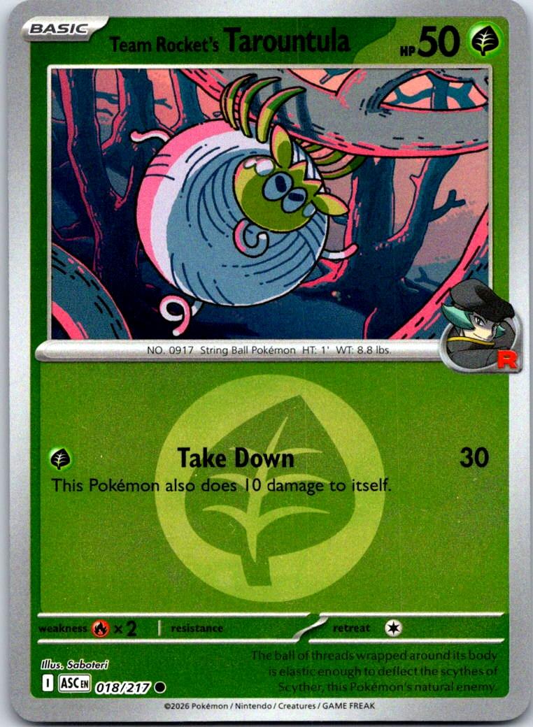 Team Rocket's Tarountula (Energy Symbol Pattern) - 018/217 - Reverse Holo - ASCENDED HEROES - Pokemon - | AB04-7