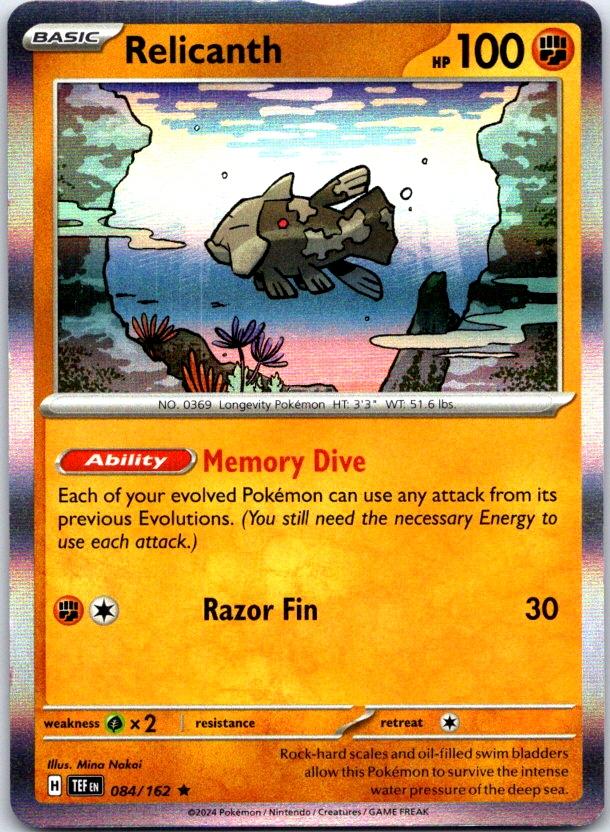 Relicanth - 084/162 - Holo - TEMPORAL FORCES - Pokemon - Rare | AC12-13