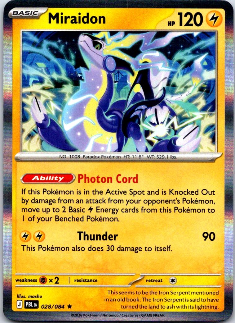Miraidon - 028/084 - Holo - PITCH BLACK - Pokemon - Rare | AA122-2
