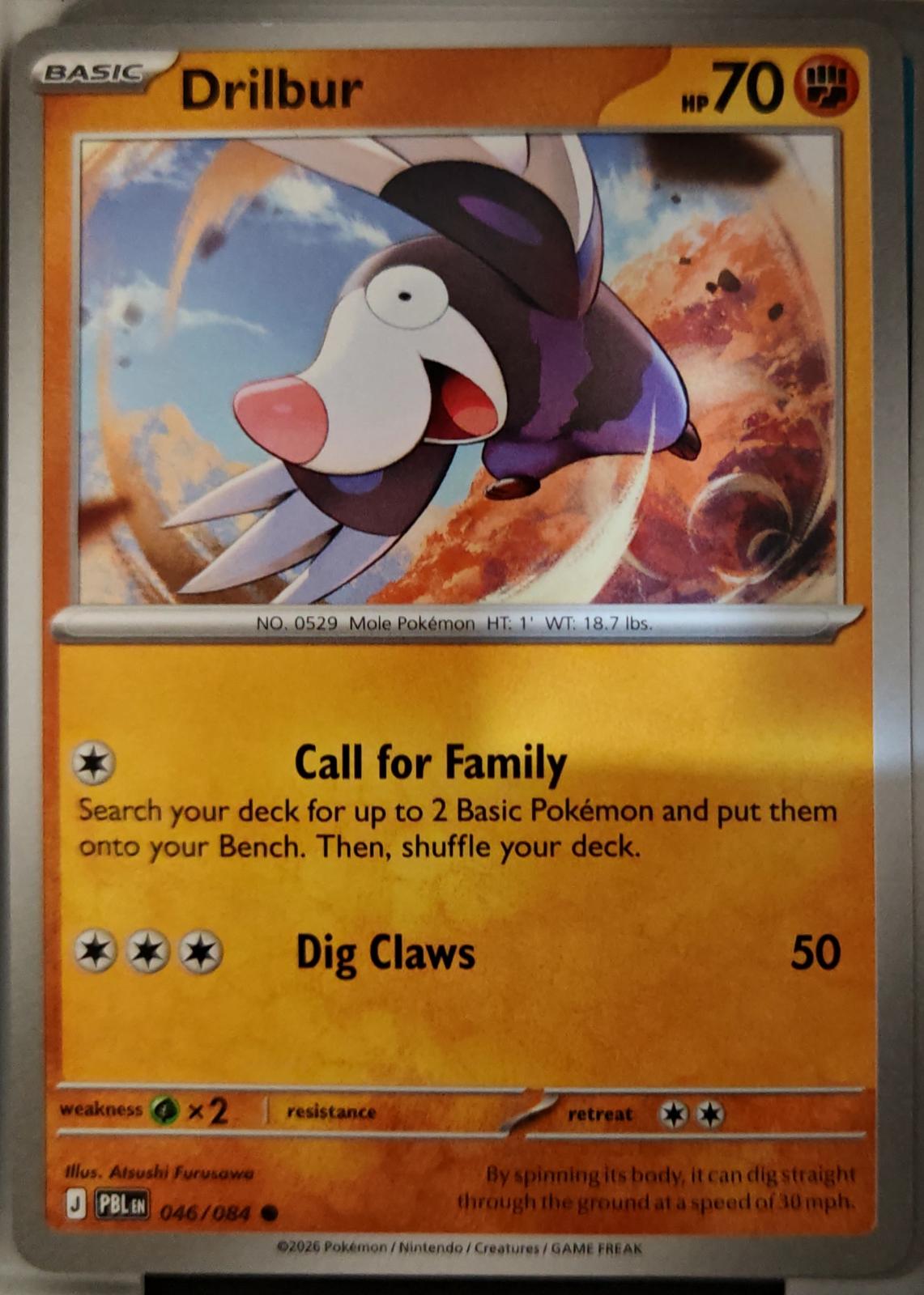 Drilbur - 046/084 - - PITCH BLACK - Pokemon - Common | AA18-14