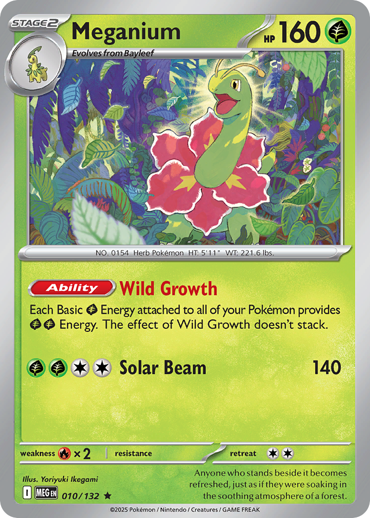 Meganium - 010/132 - Holo - MEGA EVOLUTION - Pokemon - Rare | AA20-69