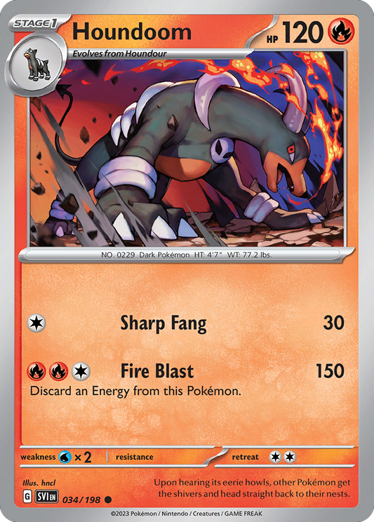 Houndoom - 034/198 - - SCARLET & VIOLET - Pokemon - Common | AA48-23