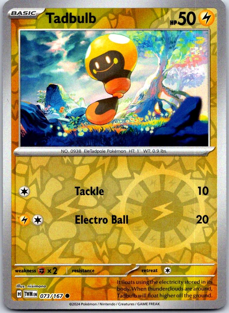 Tadbulb - 073/167 - Reverse Holo - TWILIGHT MASQUERADE - Pokemon - | AA125-35