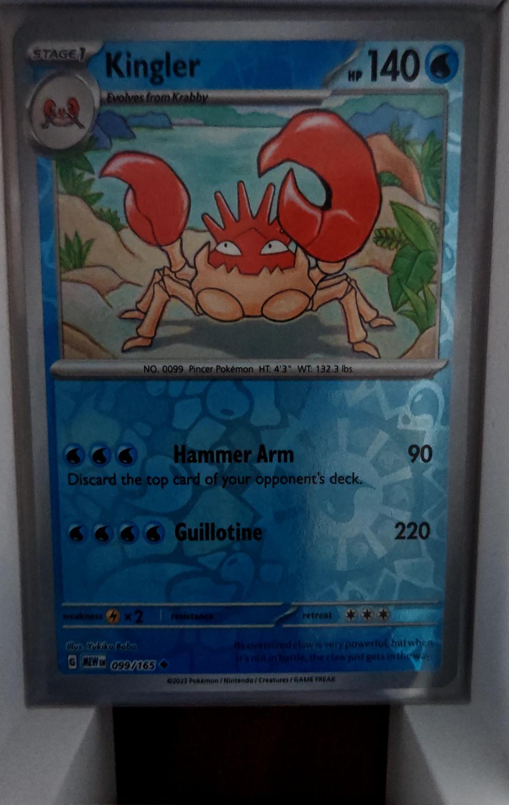 Kingler - 099/165 - Reverse Holo - 151 - Pokemon - Uncommon | AA61-32