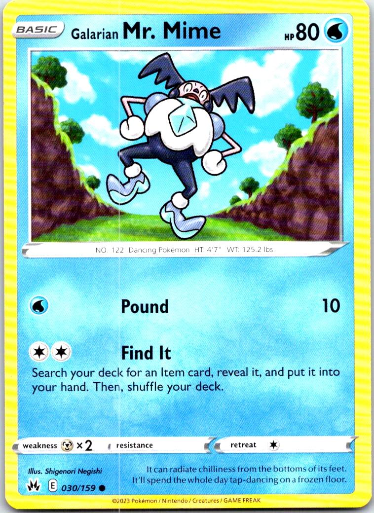 Galarian Mr. Mime - 030/159 - - CROWN ZENITH - Pokemon - Common | AB45-5