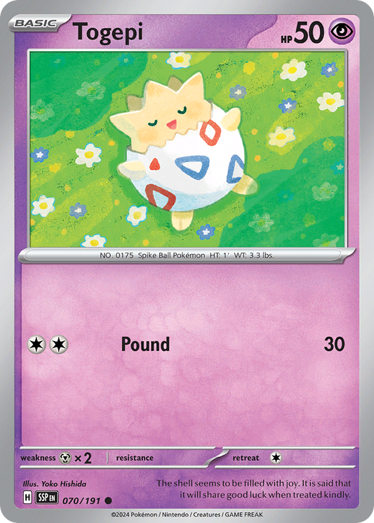 Togepi - 070/191 - - SURGING SPARKS - Pokemon - Common | AA46-42