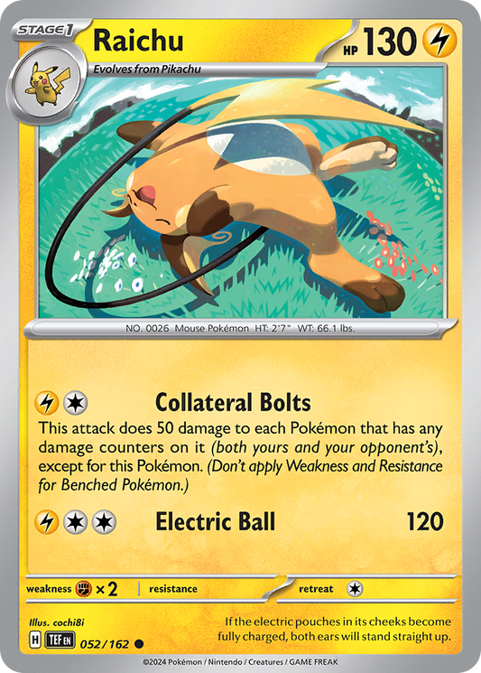 Raichu - 052/162 - - TEMPORAL FORCES - Pokemon - Common | AA29-85