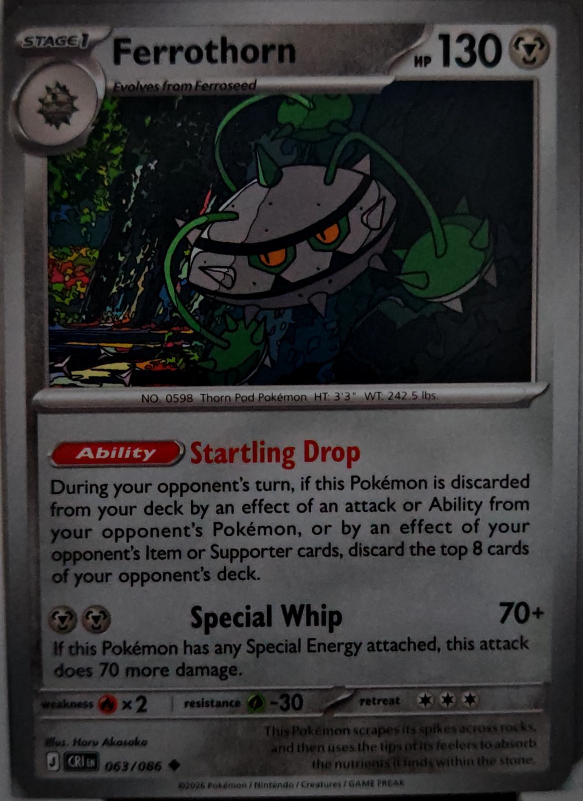 Ferrothorn - 063/086 - - CHAOS RISING - Pokemon - Uncommon | AA64-3