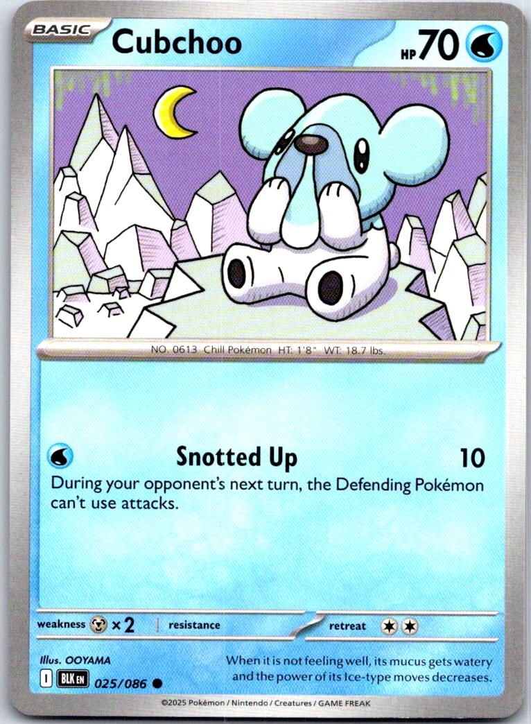 Cubchoo - 025/086 - - BLACK BOLT - Pokemon - Common | AA109-44