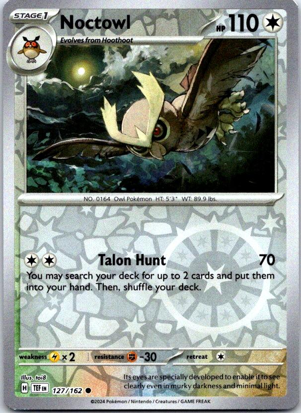 Noctowl - 127/162 - Reverse Holo - TEMPORAL FORCES - Pokemon - Common | AC15-13